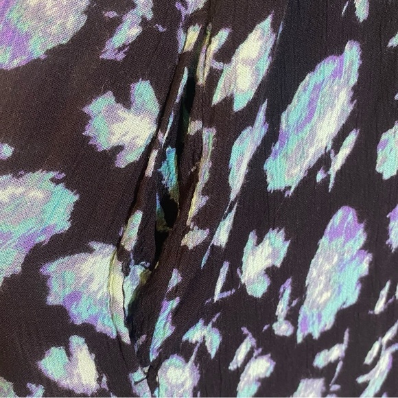 GO SOFTLY PATIO CAFTAN dress women sz Small flowy loose lightweight comfy floral - Picture 6 of 7